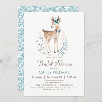 Woodland Deer Bridal Shower Invitation by Card_Stop at Zazzle