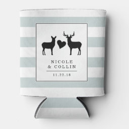 Woodland Deer | Buck & Doe Wedding Favor Can Cooler | Zazzle