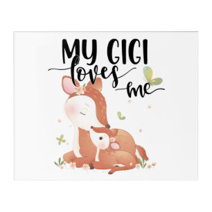 Woodland Deer Doe and Baby Fawn My Gigi Loves Me Acrylic Print