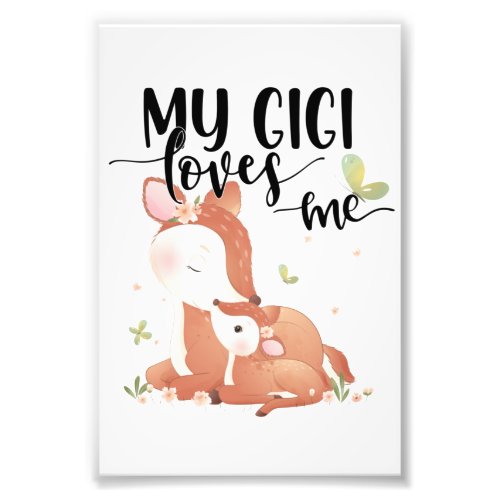 Woodland Deer Doe and Baby Fawn My Gigi Loves Me Photo Print