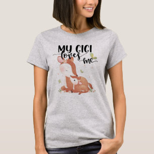 Woodland Deer Doe and Baby Fawn My Gigi Loves Me T-Shirt