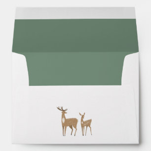 Woodland deer eucalyptus modern baby shower envelo envelope