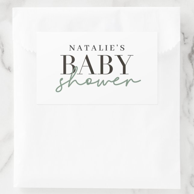 Woodland deer eucalyptus modern baby shower envelo rectangular sticker (Bag)