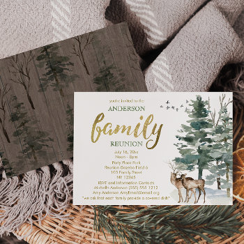 Woodland Deer Family Reunion Invitation by MaggieMart at Zazzle