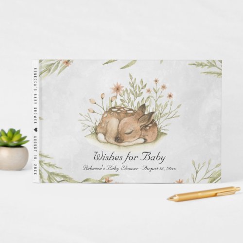 Woodland Deer  Forest Animal Baby Shower Guest Book