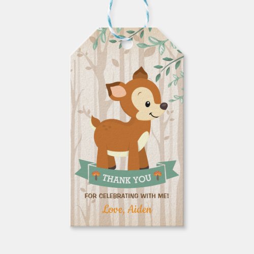 Woodland Deer Forest Birthday Party Baby Shower Gift Tags