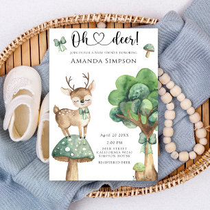 Woodland Deer Gender Neutral Baby Shower Invitation