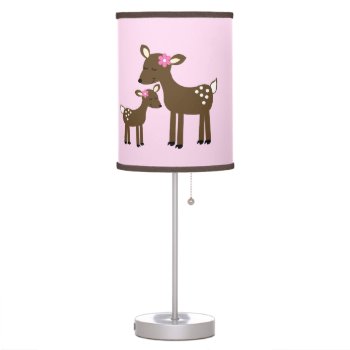 Woodland Deer (girl) Pink Nursery Lamp by allpetscherished at Zazzle