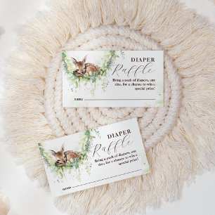 Woodland Deer Greenery Baby Boy Shower Diaper Enclosure Card