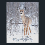 Woodland Deer In Winter Snow Christmas  Faux Canvas Print<br><div class="desc">Woodland deer in winter snow merry Christmas gift tags. The back remains a blank space for names to be written.</div>