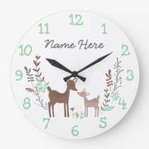 Woodland Deer Large Clock