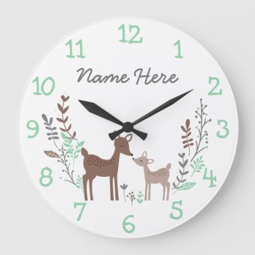 Woodland Deer Large Clock