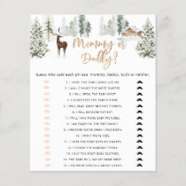Woodland deer Mommy or Daddy baby shower game