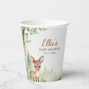 Woodland Deer Neutral Baby Shower Paper Cup