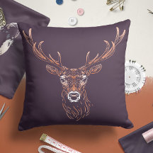 Woodland Deer Nursery Throw Pillow | Wall Print