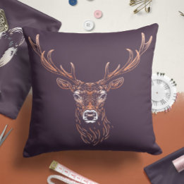 Woodland Deer Nursery Throw Pillow | Wall Print