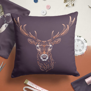 Woodland Deer Nursery Throw Pillow   Wall Print