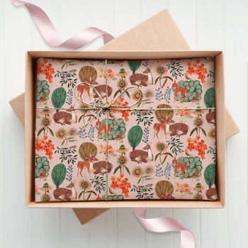 Woodland Deer Pattern Tissue Paper by CartitaDesign at Zazzle