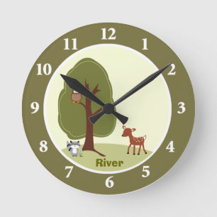 Woodland Deer Personalized Wall Clock