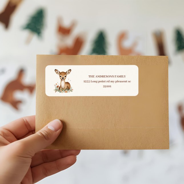 Woodland Deer | Rustic Forest Animals Label (Creator Uploaded)