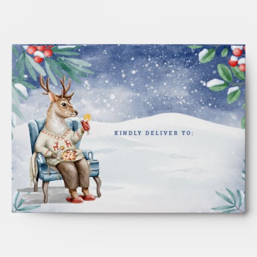 Woodland Deer Snowy Christmas Envelope