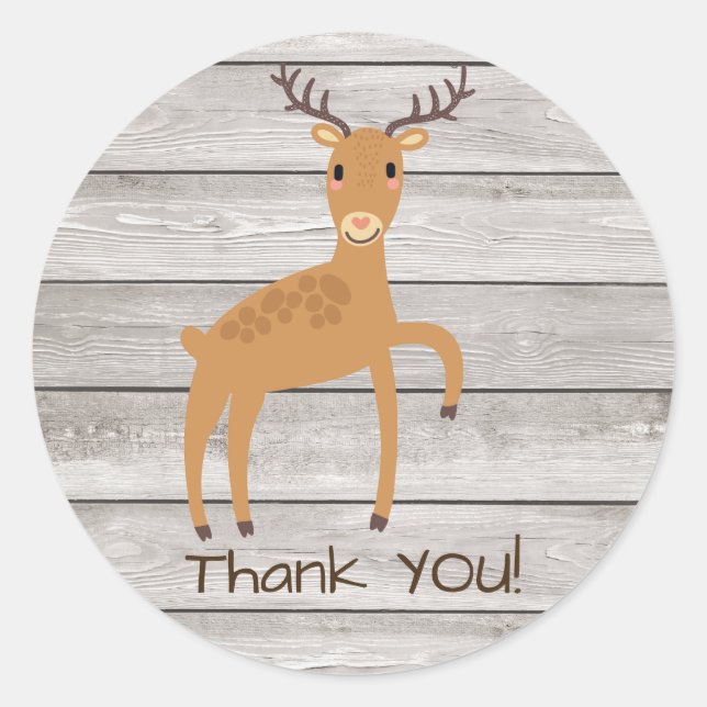 Woodland deer thank you Sticker (Front)