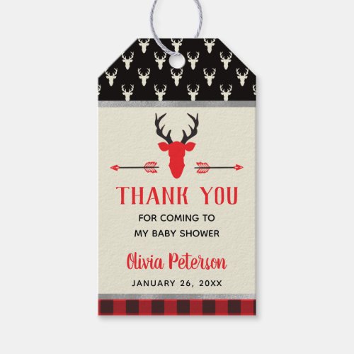 Woodland Deer Thank You Tag Antlers Baby Shower Gift Tags