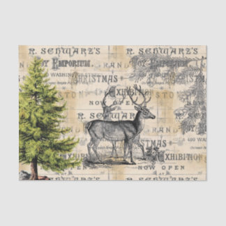 Woodland Deer Vintage Christmas Tissue Paper