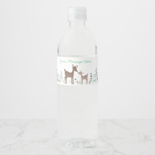 Woodland Deer Water Bottle Label
