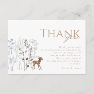 Woodland Deer & Wildflower Thank You Card