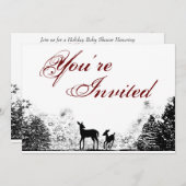 Woodland Deer Winter Baby Shower Invitation (Front/Back)