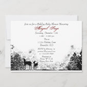 Woodland Deer Winter Baby Shower Invitation (Back)