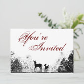 Woodland Deer Winter Baby Shower Invitation (Standing Front)
