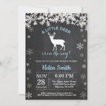 Woodland Deer Winter Boy Baby Shower Invitation