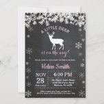 Woodland Deer Winter Girl Baby Shower Invitation<br><div class="desc">Woodland Deer Winter Girl Baby Shower Invitation. White Snowflake. Boy Baby Shower Invitation. Pink Winter Holiday Baby Shower Invite. Chalkboard Background. Black and White. For further customization,  please click the "Customize it" button and use our design tool to modify this template.</div>