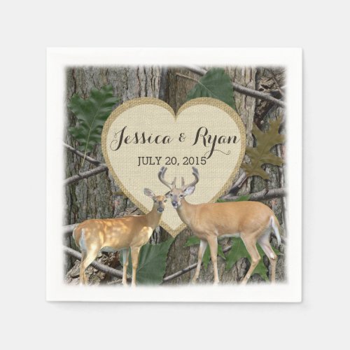 Woodland Deer with Heart Napkins