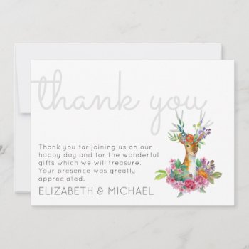 Woodland Deerthank You Wedding Card by invitationz at Zazzle