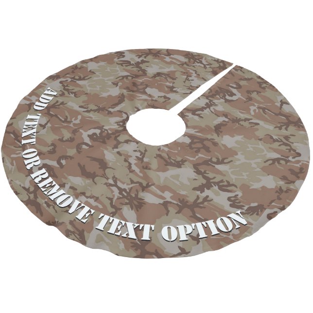 Woodland Desert Military Camouflage Brushed Polyester Tree Skirt (Angled)