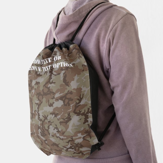Woodland Desert Military Camouflage Drawstring Bag (Insitu)