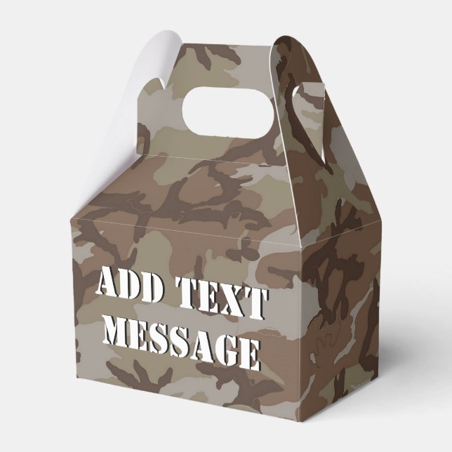Woodland Desert Military Camouflage Favor Boxes (Front Side)