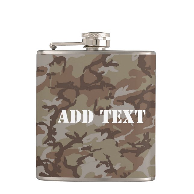 Woodland Desert Military Camouflage Flask (Front)