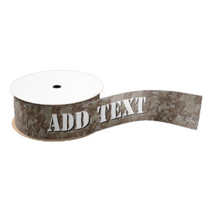 Woodland Desert Military Camouflage Pattern Grosgrain Ribbon