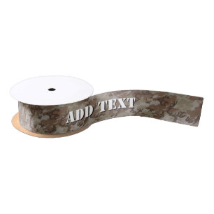 Woodland Desert Military Camouflage Pattern Satin Ribbon