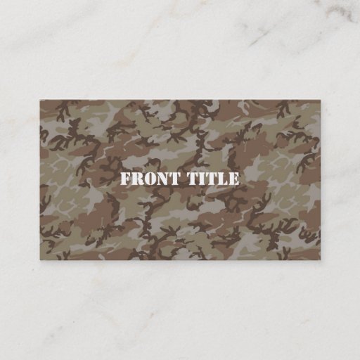 Customizable Woodland Desert MilitaryCamouflage Business Card