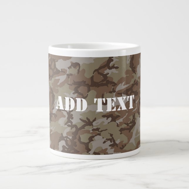 Woodland Desert MilitaryCamouflage Large Coffee Mug (Front)