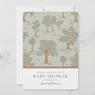 Woodland Dog Gender Neutral Baby Shower Invitation