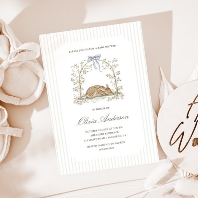 Woodland Dreams Fawn Cottage Baby Shower Invitation (Creator Uploaded)