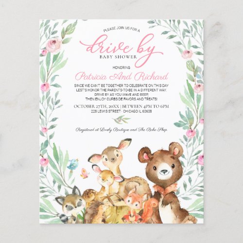 Woodland Drive By Baby Shower Budget Invitation