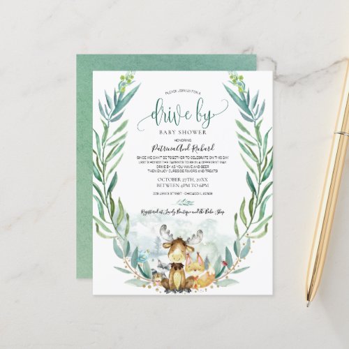 Woodland Drive By Baby Shower Budget Invitation