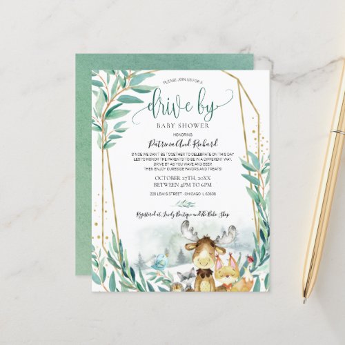 Woodland Drive By Baby Shower Budget Invitation